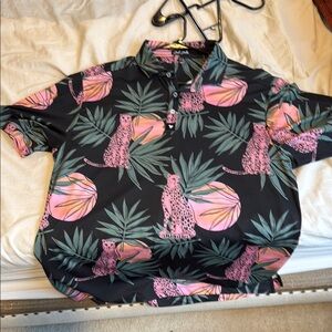Bad Birdie XL polo Blackwith Cheetah Print